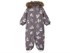 Name It flyverdragt til børn i lilla med heste og enhjørninger